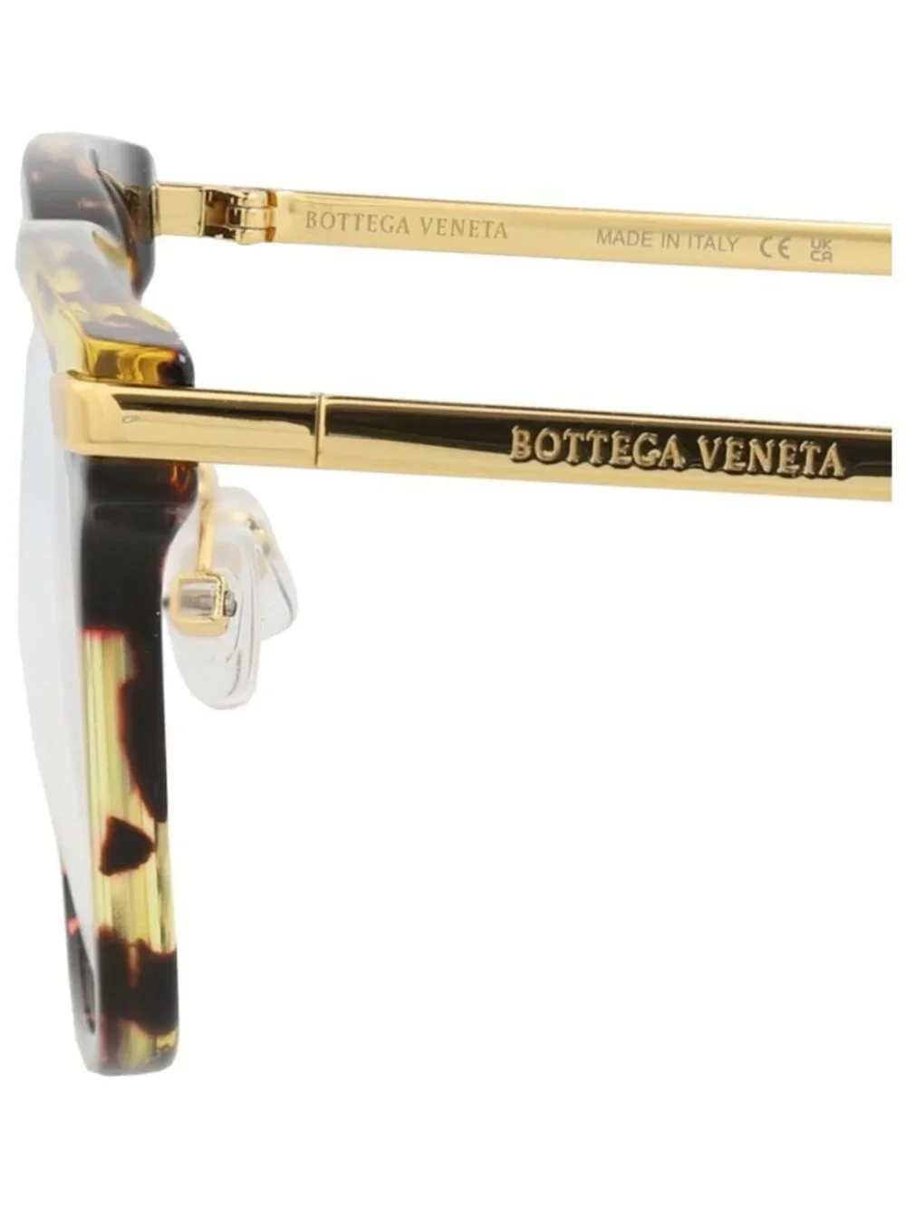New Bottega Veneta Women's Eyeglasses Square Rectangle Acetate Frame Unisex Gold
